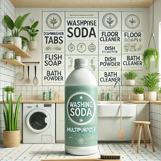 Washing soda as a versatile and eco-friendly cleaning solution in a sustainable household
