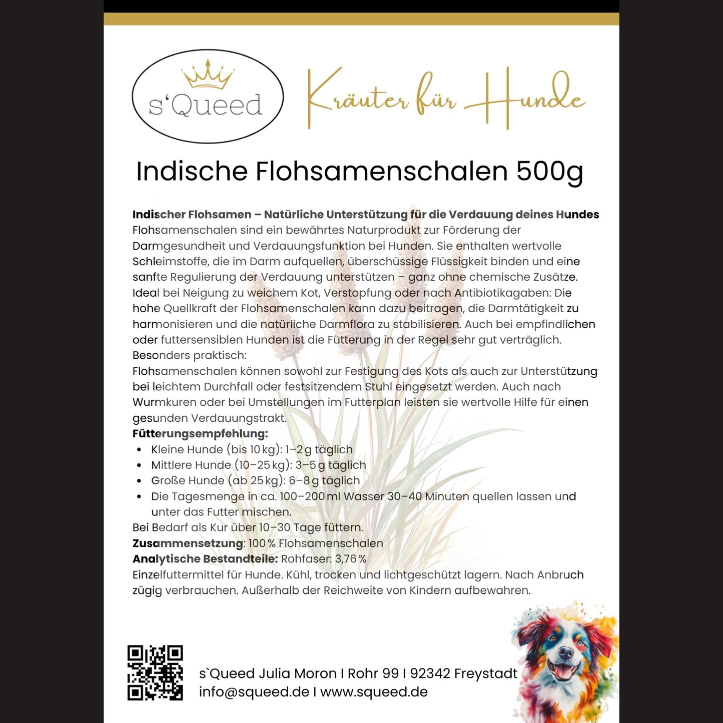 Flohsamenschalen Hund 500g