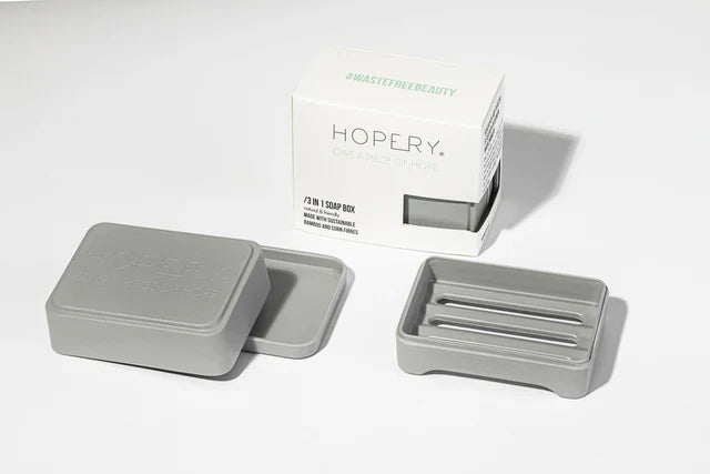 /HOPERY GREY 3 in 1 Soap Box - aus Bambus und Mais