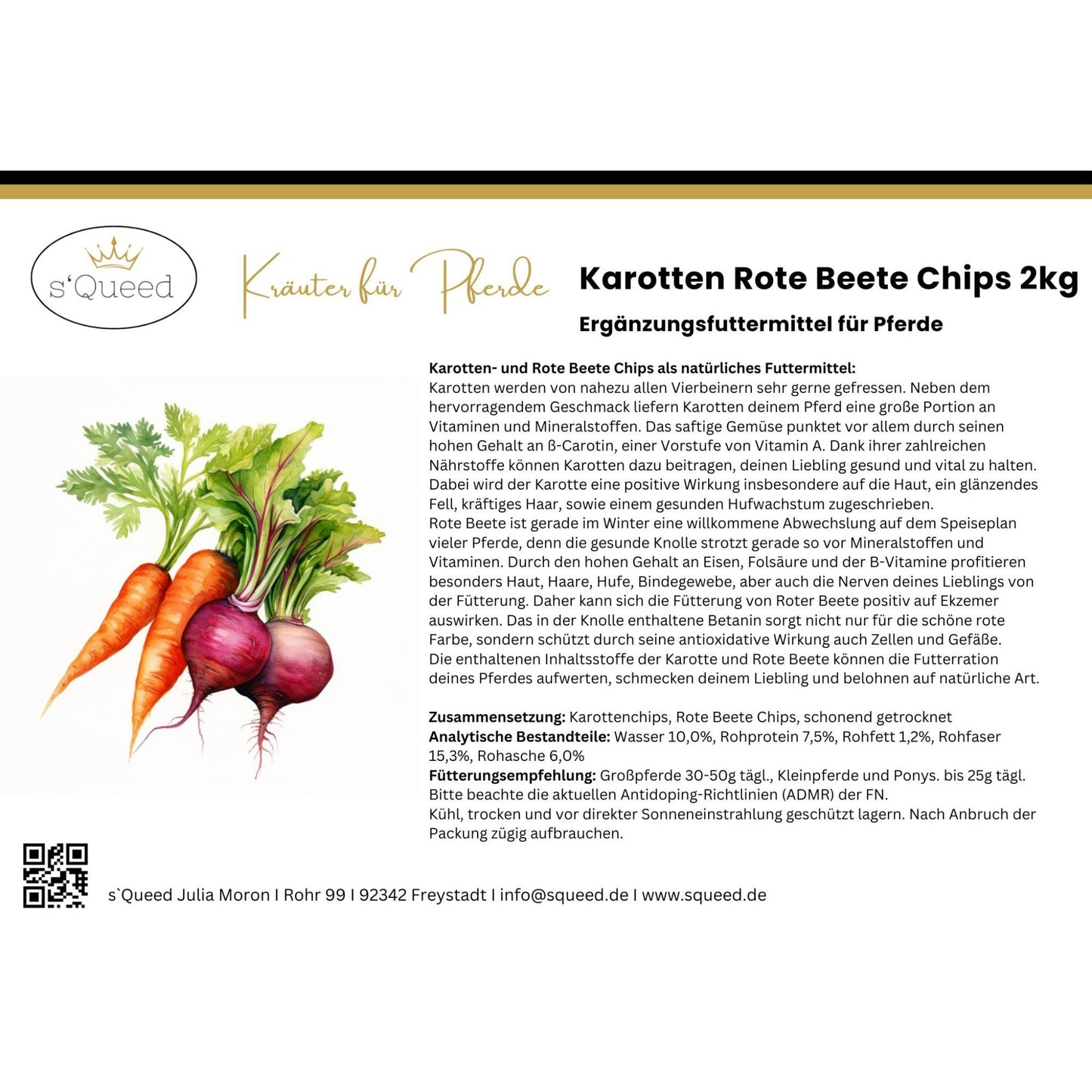 Karotten Rote Beete Chips Mischung für Pferde