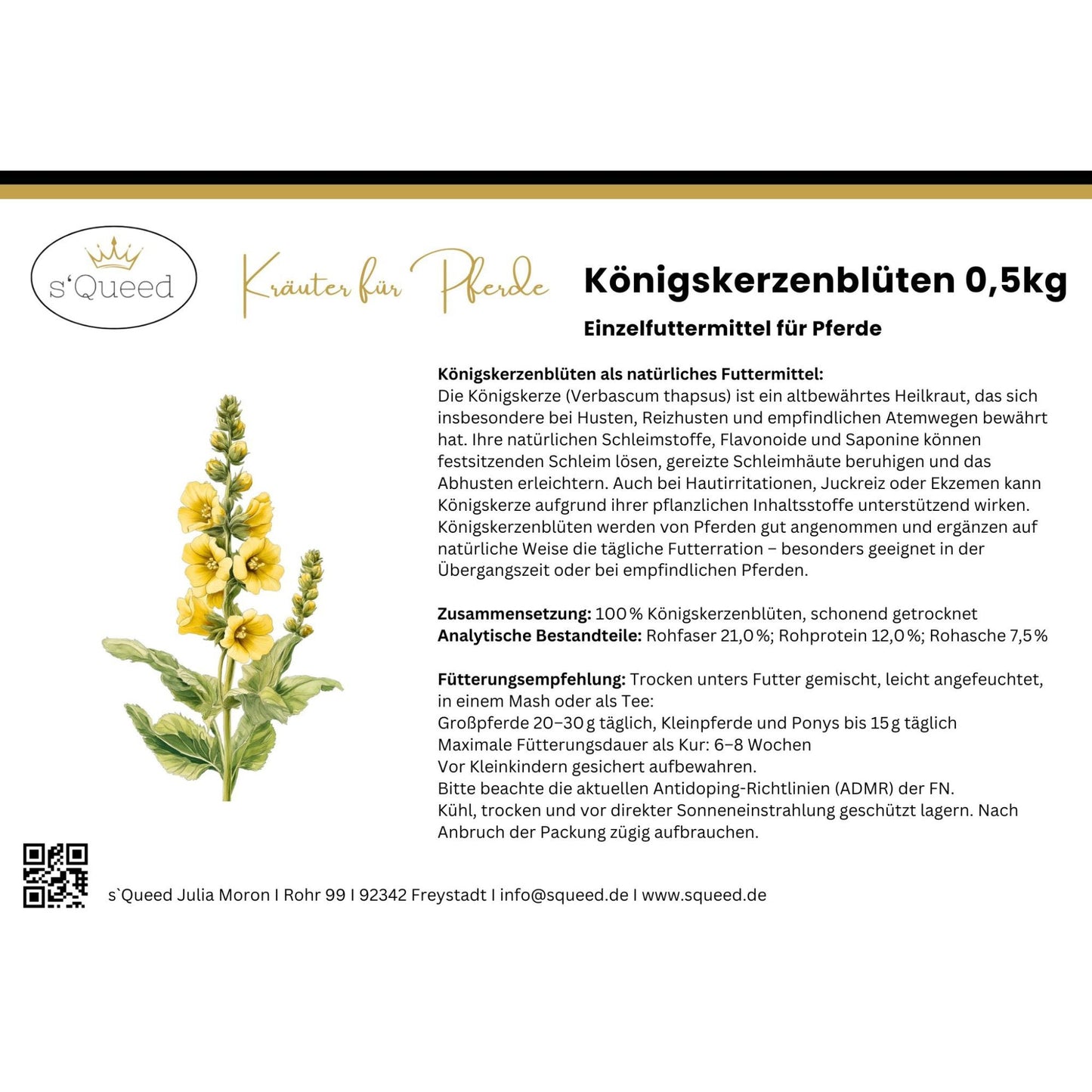 Königskerzenblüten Pferd - Hustenkräuter für Pferde - Schleimlöser Pferd