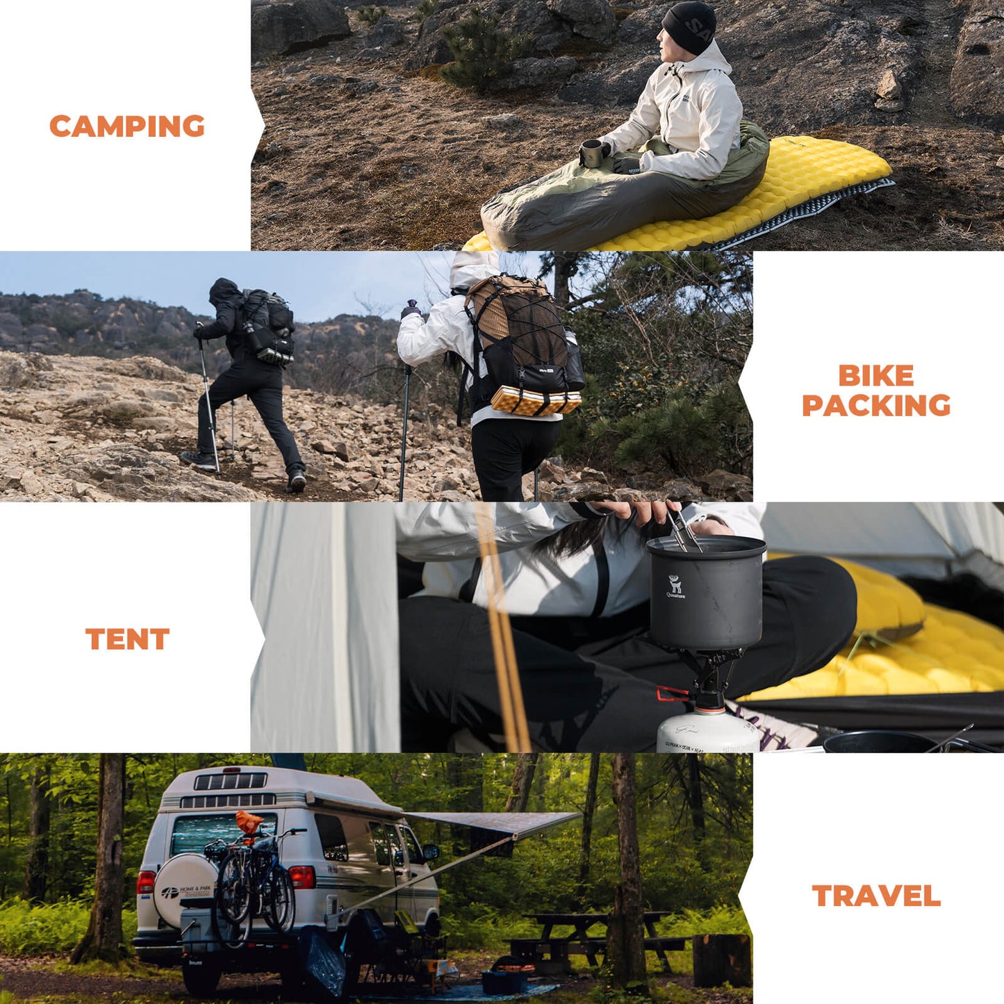 Qunature Aufblasbare Matratze Isomatte Alle Jahreszeiten für Outdoor-Camping Isolierung