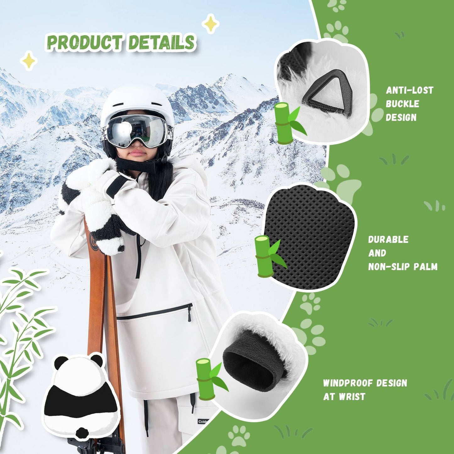 Qunature Kinder Winddichte Skihandschuhe