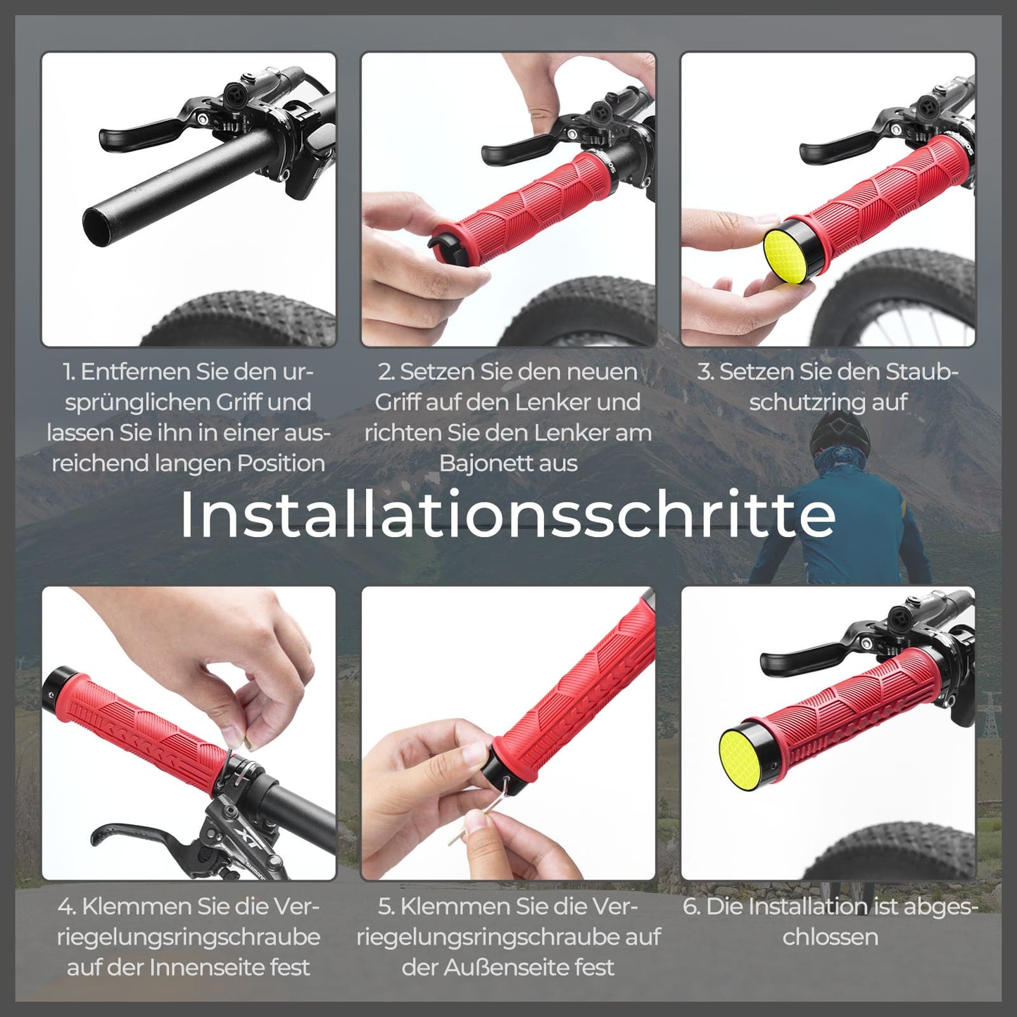 Fahrrad Lenkergriffe Doppelverschluss für 22,2mm Lenke