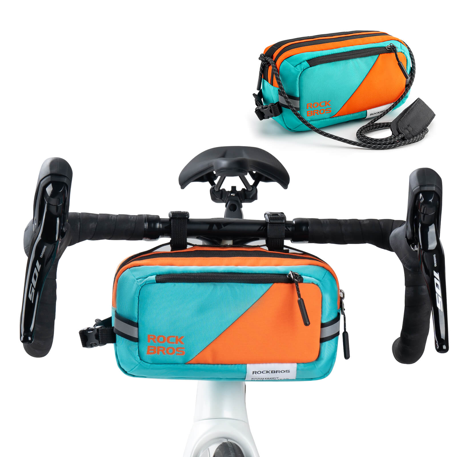 ROCKBROS Fahrrad Lenkertasche Fahrradtasche mit Schultergurt 2,5L Umhä – Unimother