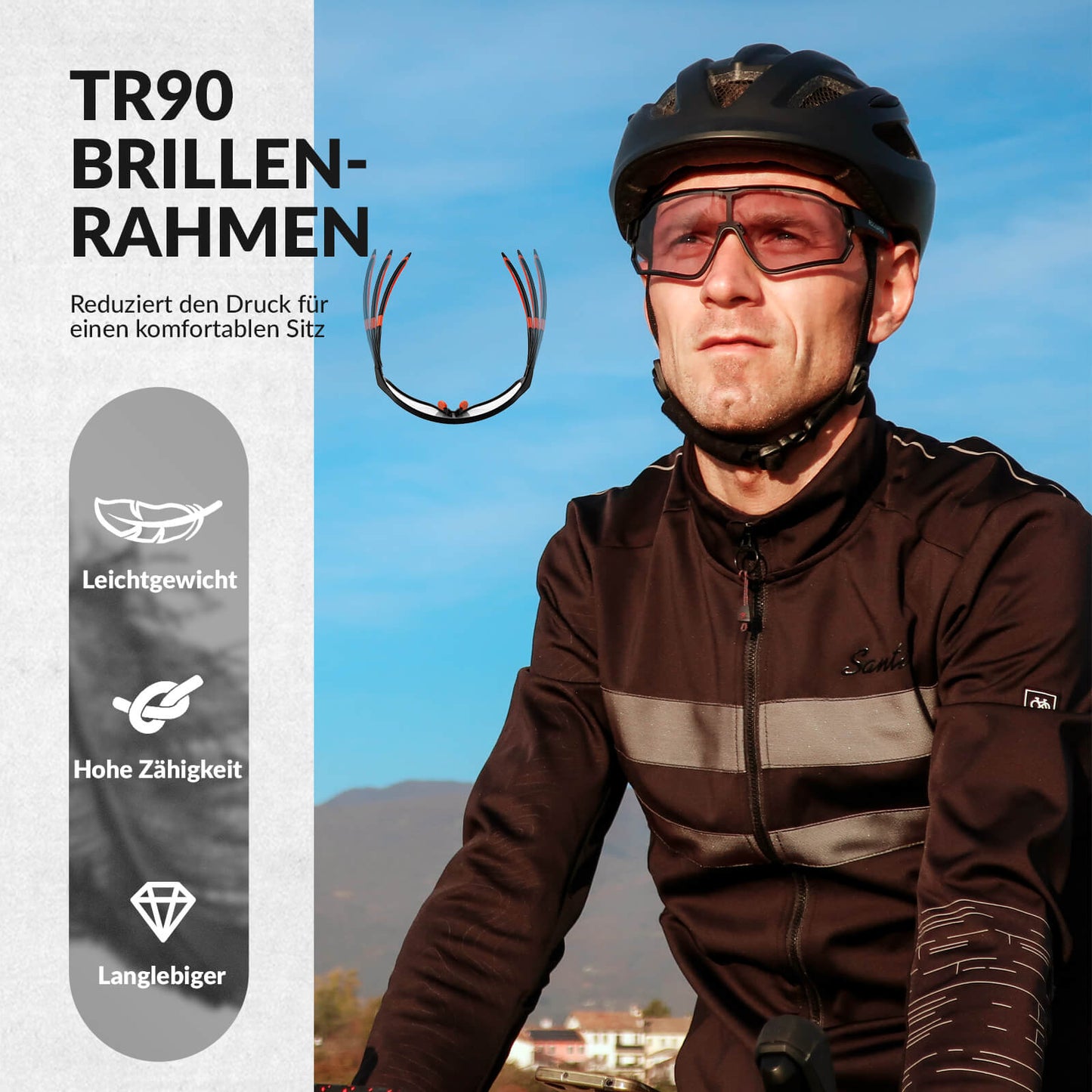 Fahrradbrille Selbsttönend UV400 Schutz