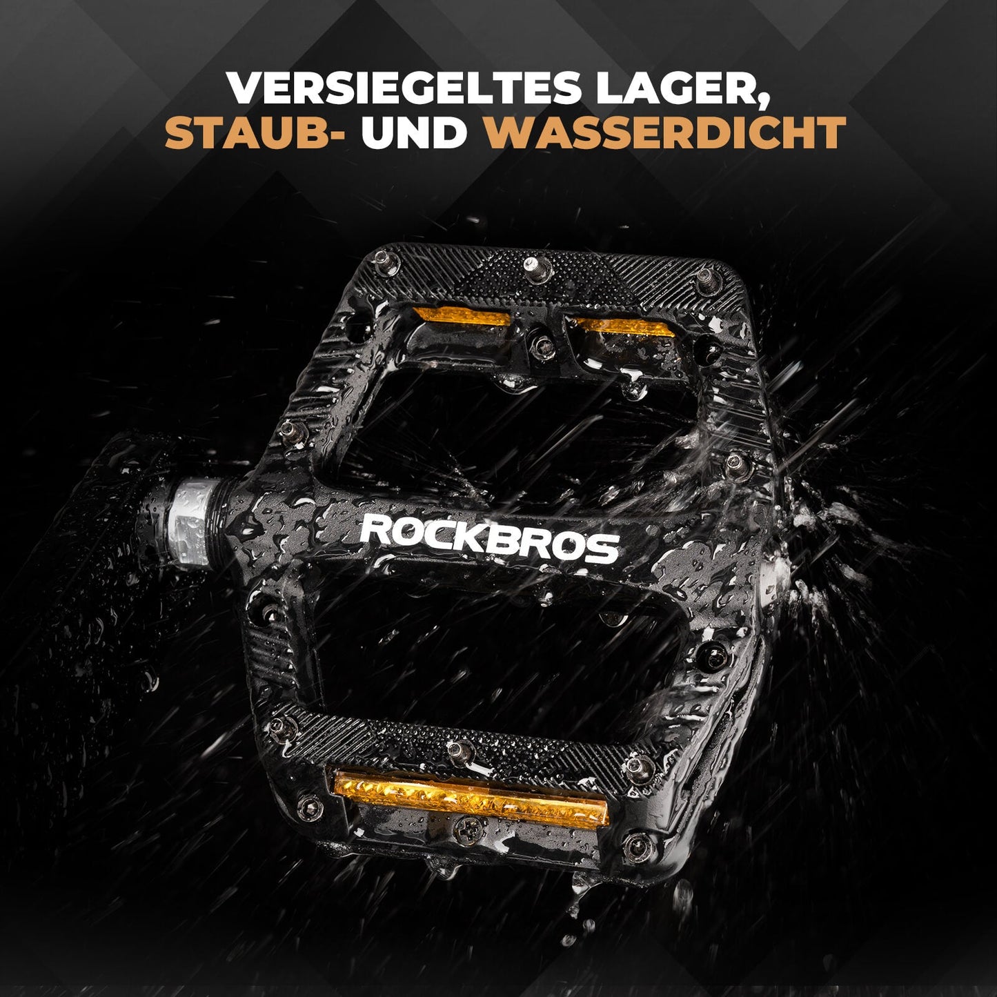 Flat Fahrradpedale Rutschfest mit Reflektorstreifen