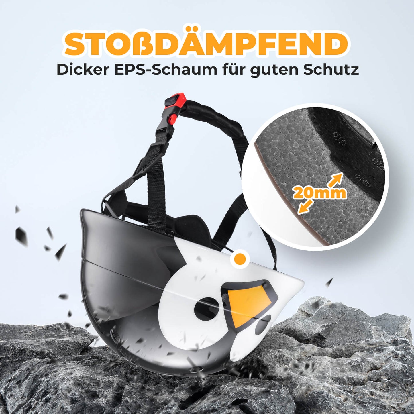 Kinderhelm Fahrradhelm 48-52cm 2-5 Jahre – Pinguin-Design