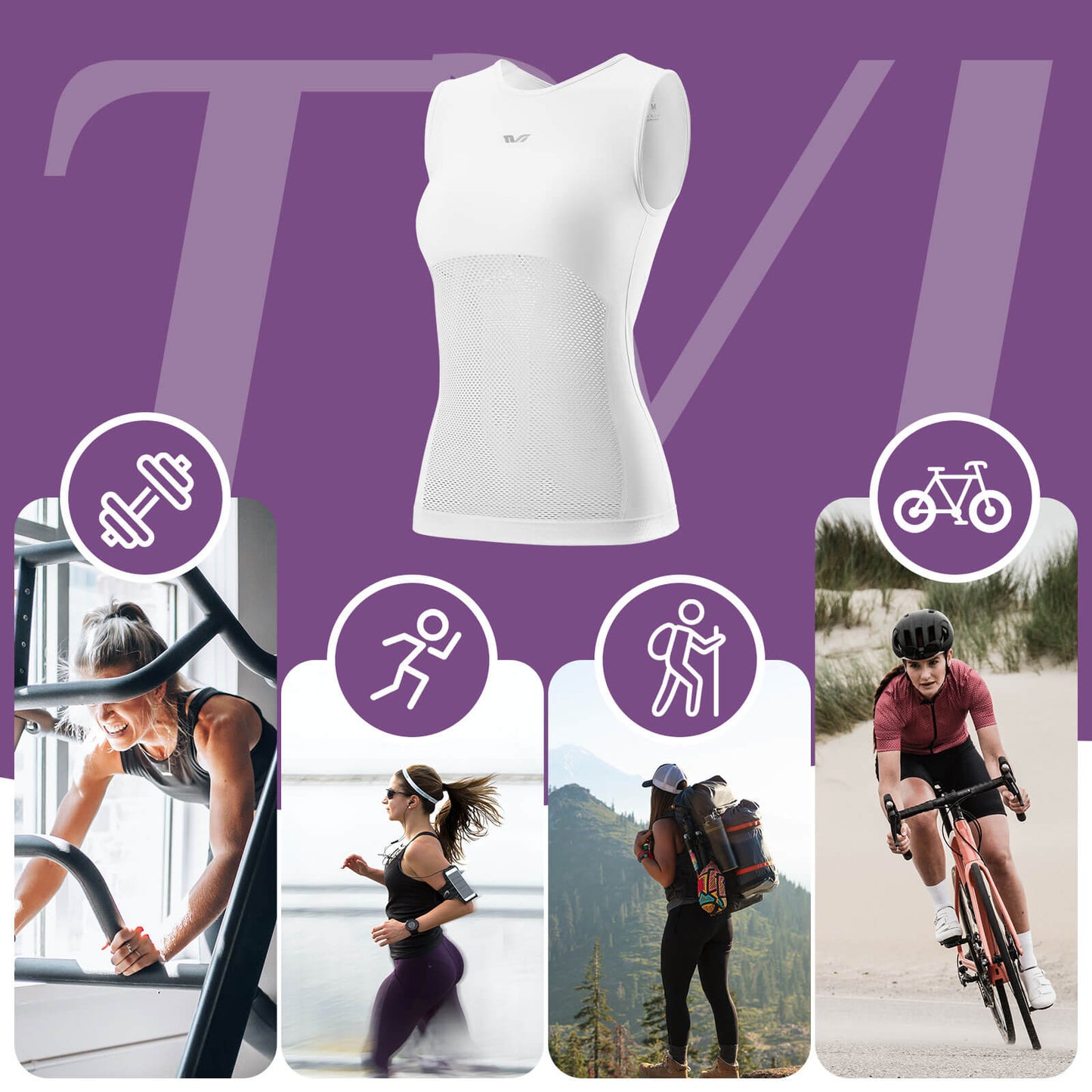 TVI Damen Ärmellos Radtrikot Fahrradweste Sommer