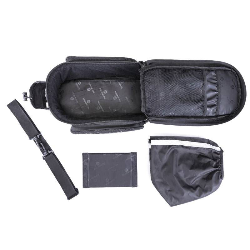 ROCKBROS Fahrrad Gepäckträgertasche Schwarz 9-12L mit 2 faltbare Seitentaschen