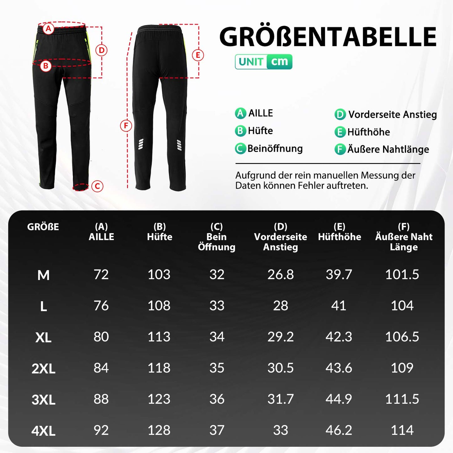 ROCKBROS Fahrrad Hose Wasserabweisend Radlerhose Leuchtendes Grün
