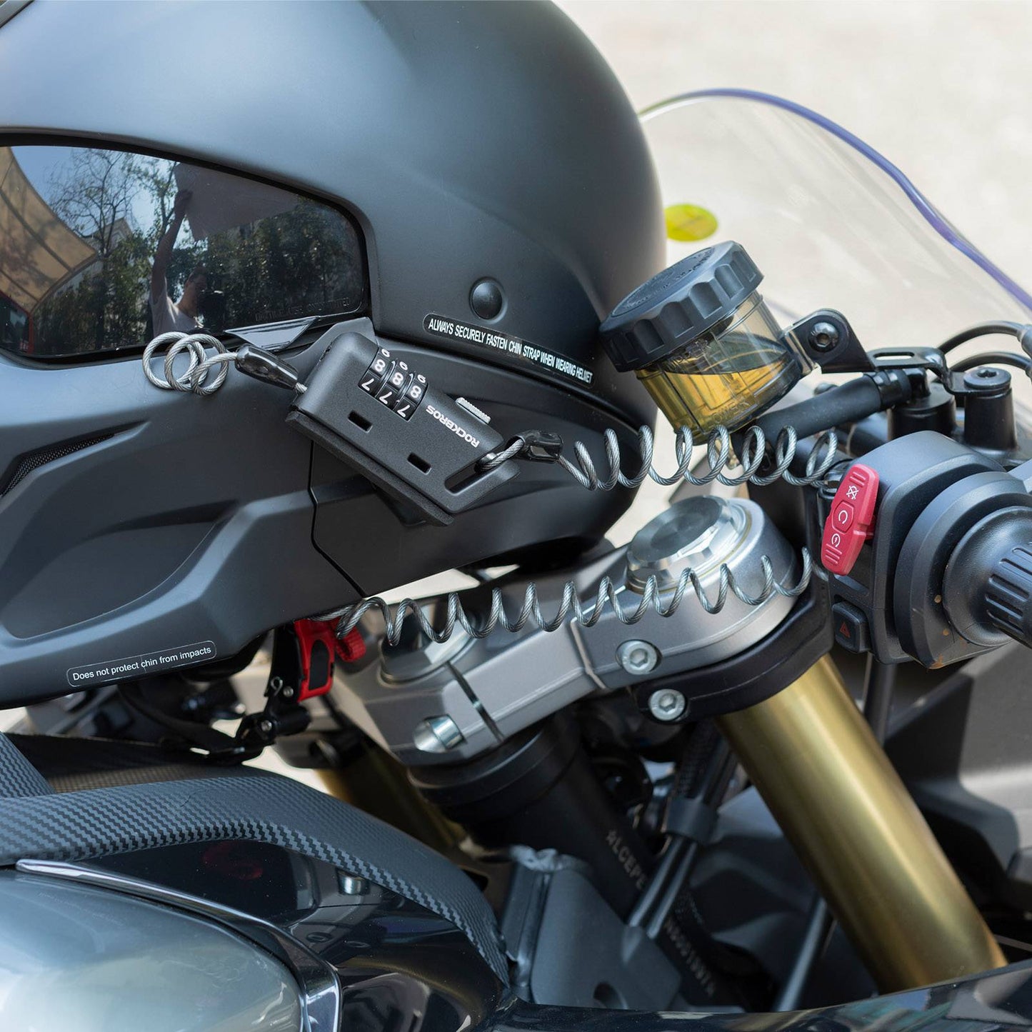 ROCKBROS Helm schloss 150 cm Zahlenschloss 3-stellig Zahlencode