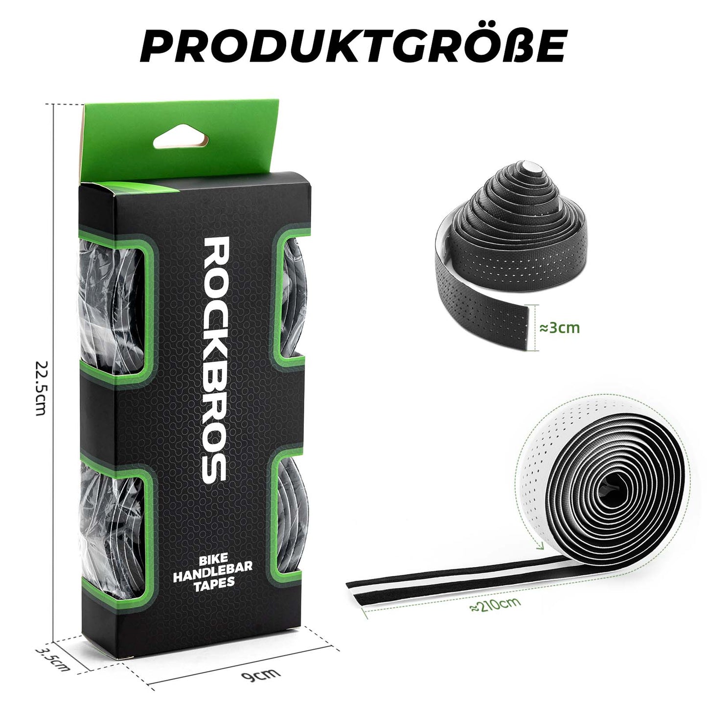 ROCKBROS Lenkerband Rennrad Rutschfest Stoßdämpfer Griffband 2 Rollen