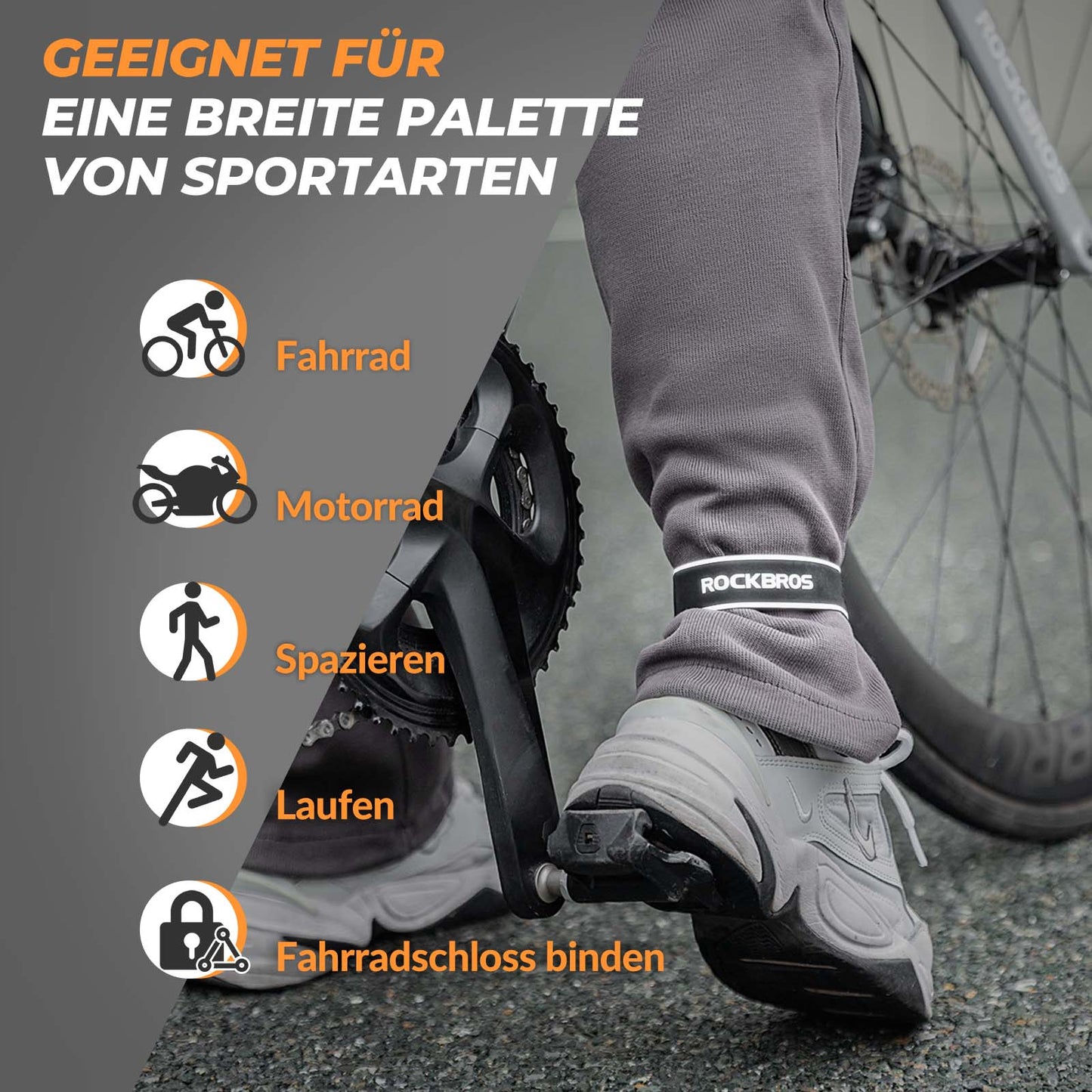 ROCKBROS Reflektorbänder Elastisch Fahrrad Reflektorband 1 Paar