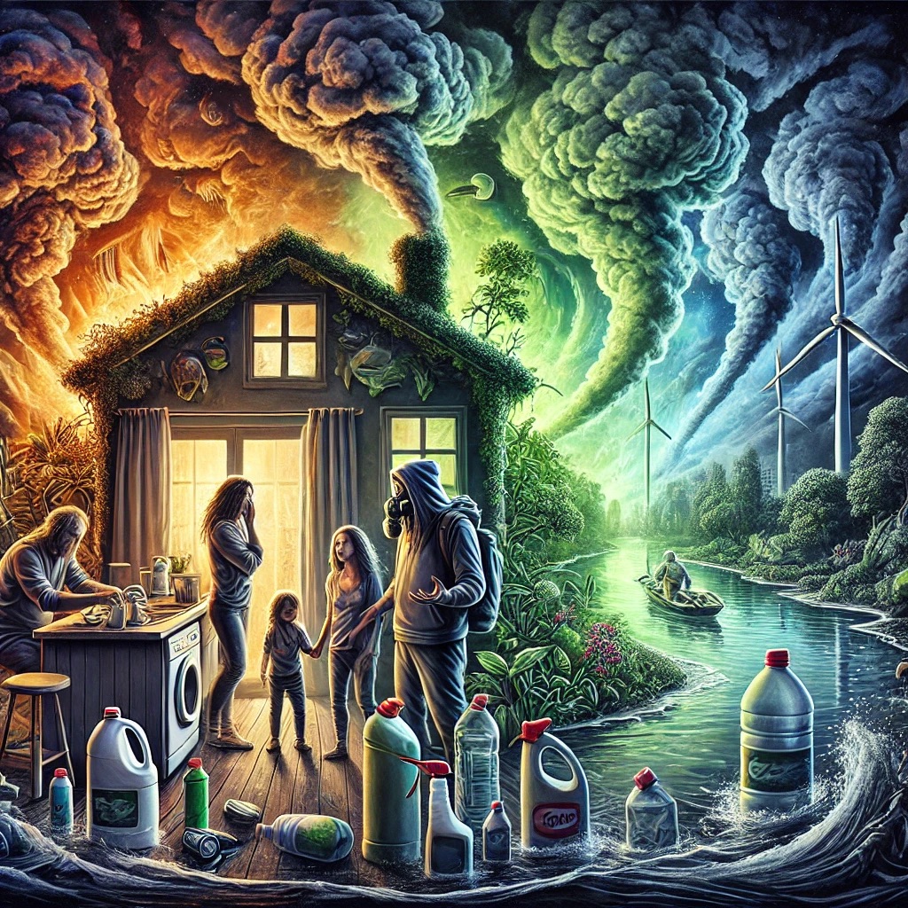 Household cleaners and caring products releasing toxic chemicals into the environment