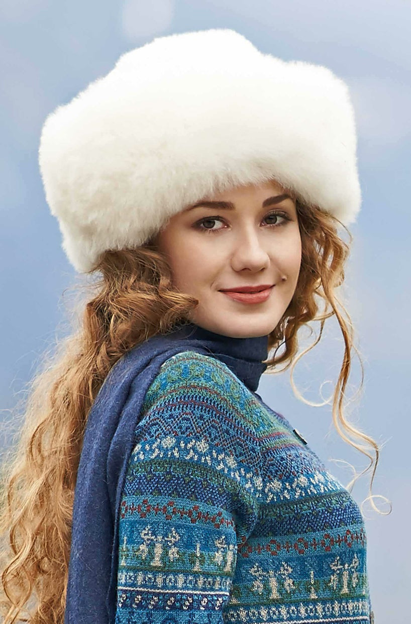 Apu Kuntur - Alpaka Fellmütze - 100% Alpaka-Fell