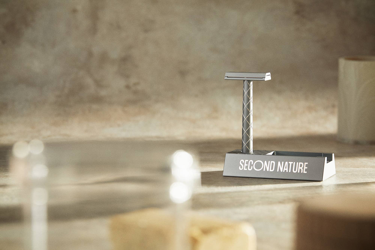 Rasierset - Rasierhobel mit Ständer und Klingen -