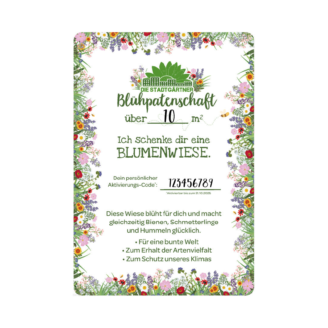 Patenschaft für 10 m² Blumenwiese zum Ausdrucken