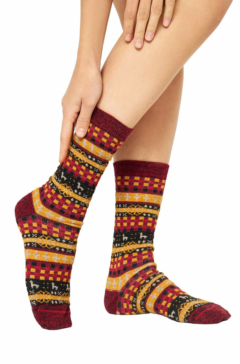 Apu Kuntur - Alpaka Premium Socken Candela – Wärme & Stil im Anden-Look