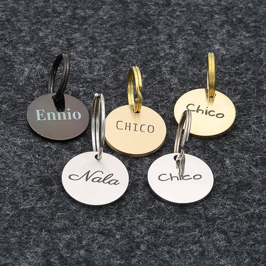 Hundemarke mit Gravur, Name und Telefon personalisiert, rund, 25mm oder 30mm in verschiedenen Farben