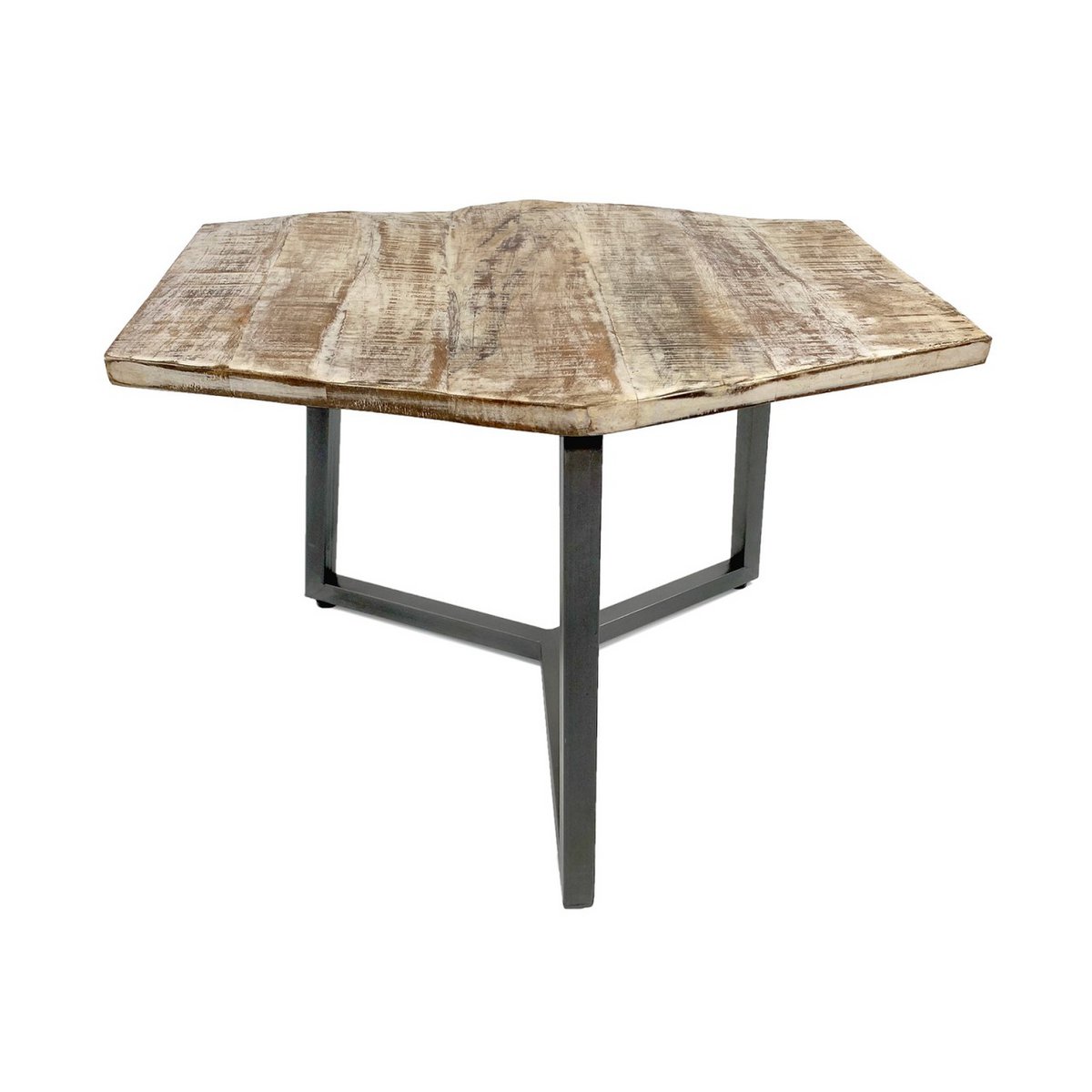 Beistelltisch - 56 x 47 cm - nachhaltig Wohnzimmer Tisch - Couchtisch - Nizza - Metall-Gestell