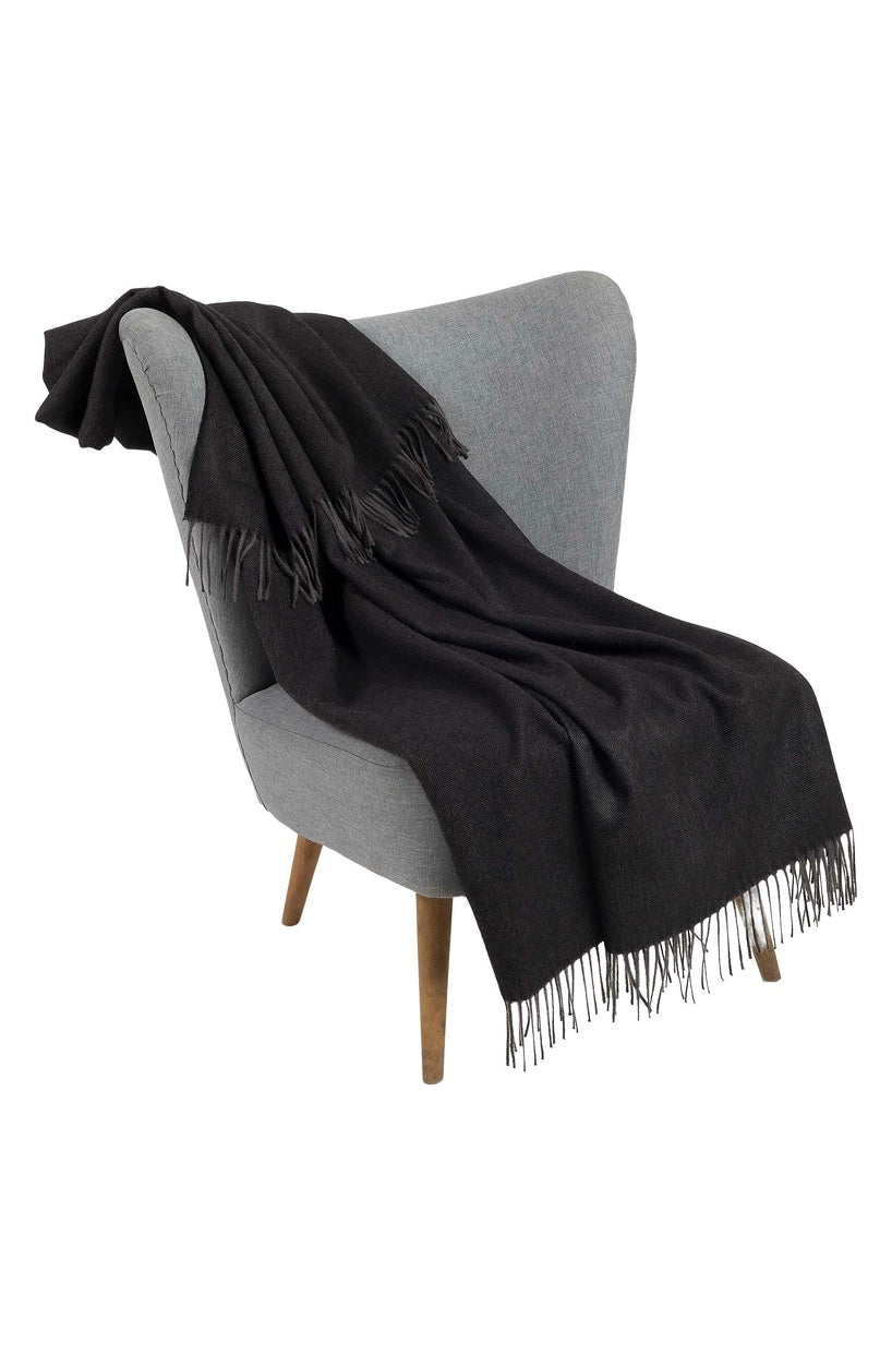 Apu Kuntur - Alpaka Decke - Fischgrat - 100% Baby-Alpaka