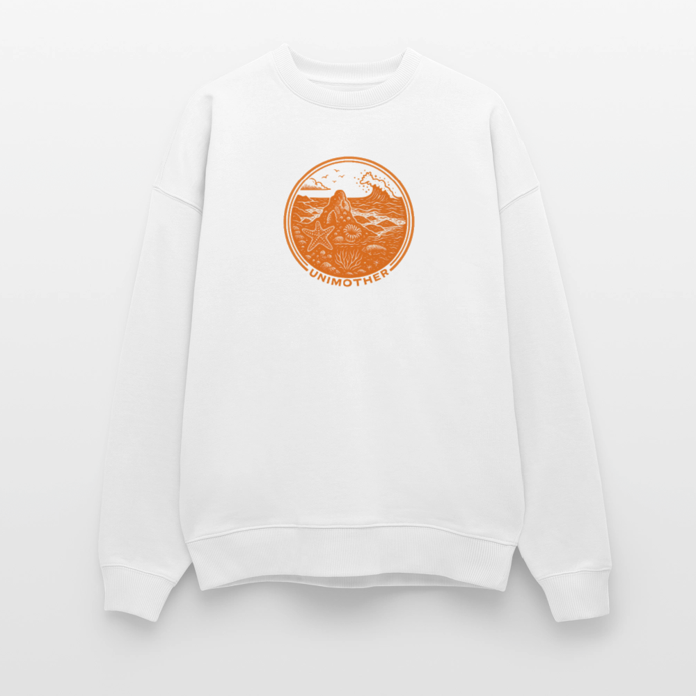 UNIMOTHER — Tide Pool & Surf Badge Stanley/Stella Radder Unisex Oversized Organic Sweatshirt - white