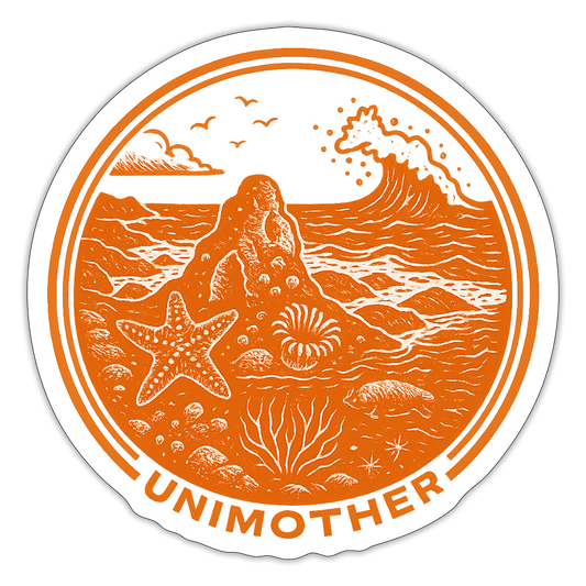 UNIMOTHER — Tide Pool & Surf Badge Sticker - white matte