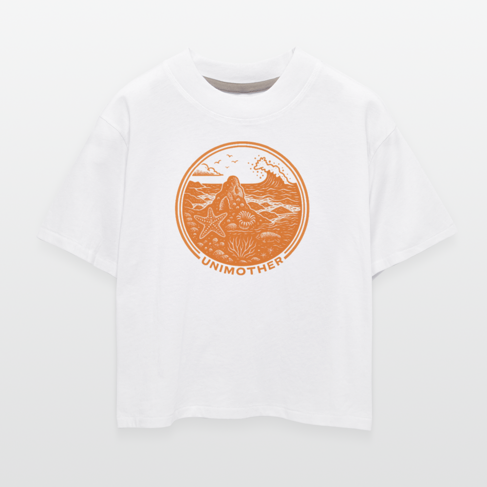 UNIMOTHER — Tide Pool & Surf Badge Women's Boxy Tee - white