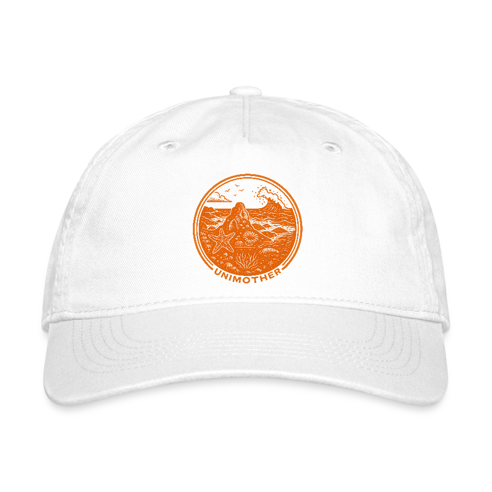 UNIMOTHER — Tide Pool & Surf Badge Organic Baseball Cap - white
