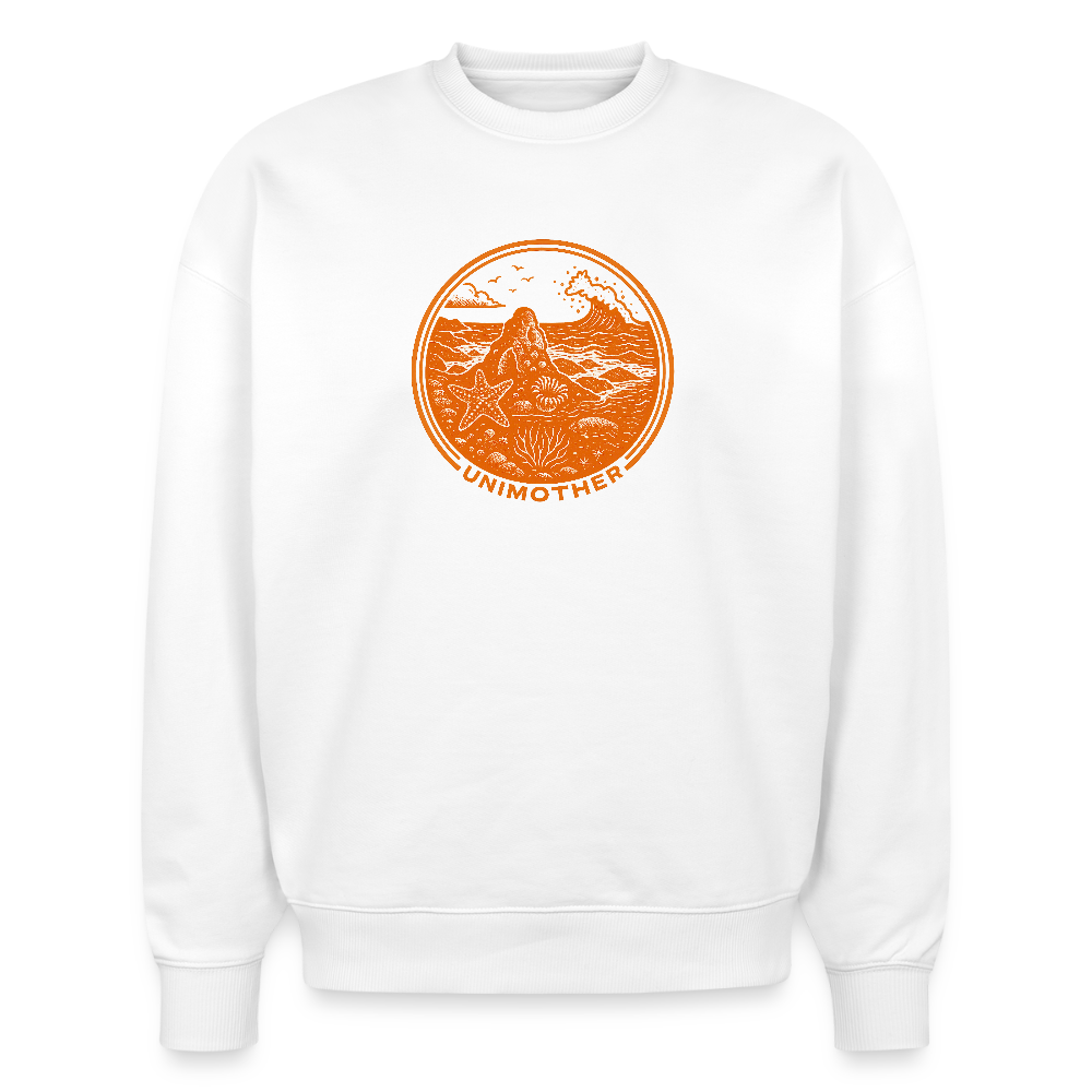 UNIMOTHER — Tide Pool & Surf Badge Stanley/Stella Radder Unisex Oversized Organic Sweatshirt - white