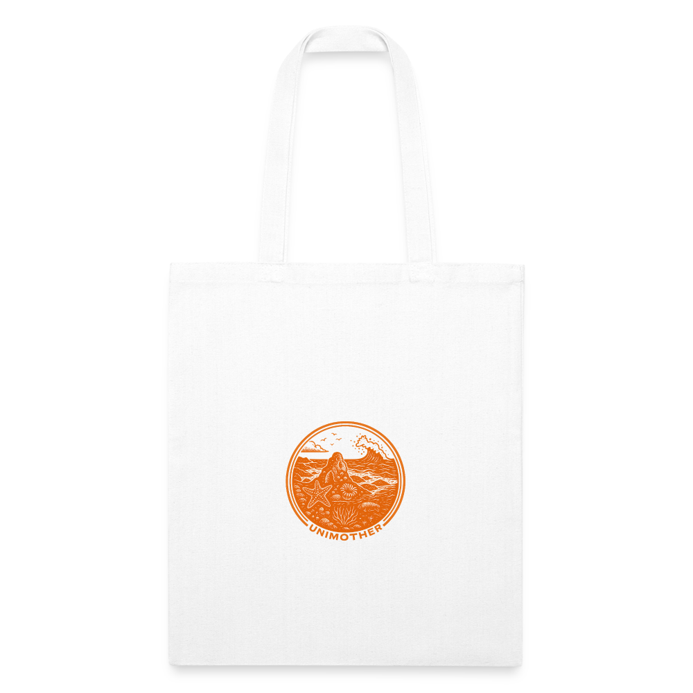UNIMOTHER — Tide Pool & Surf Badge Recycled Tote Bag - white