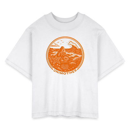 UNIMOTHER — Tide Pool & Surf Badge Women's Boxy Tee - white