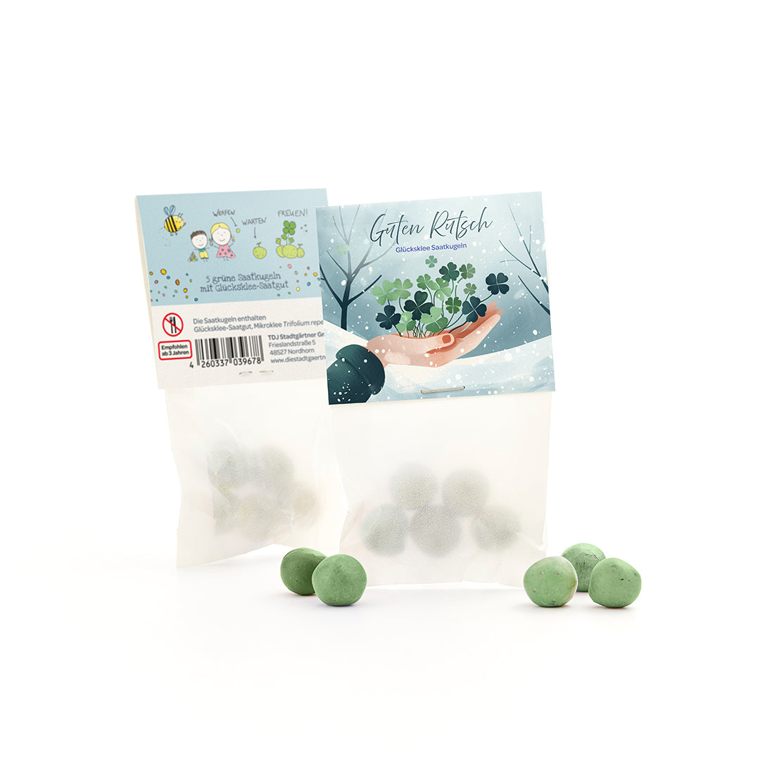 10x5 Blumenmurmeln im Tütchen "Guten Rutsch"