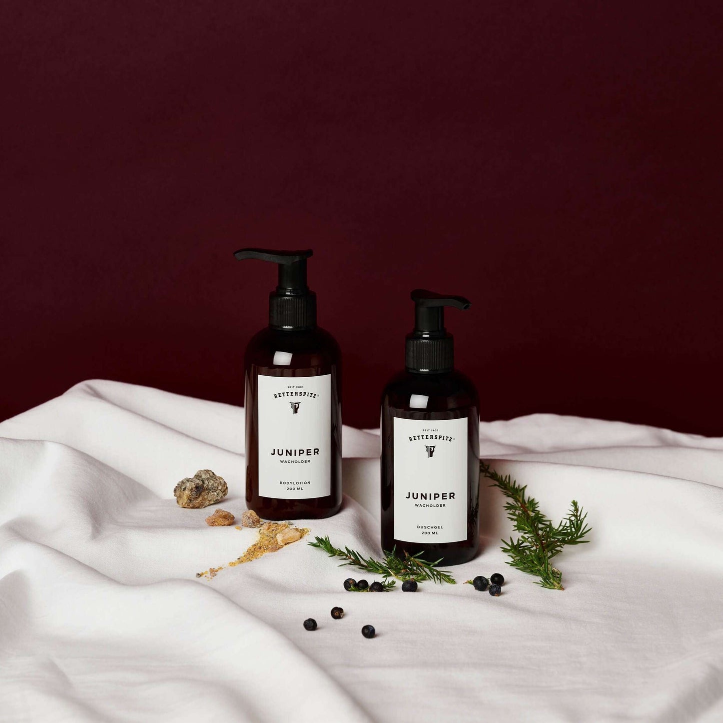 Retterspitz Pflege-Set Juniper – Duschgel und Bodylotion - Belebende Naturpflege mit Wacholder