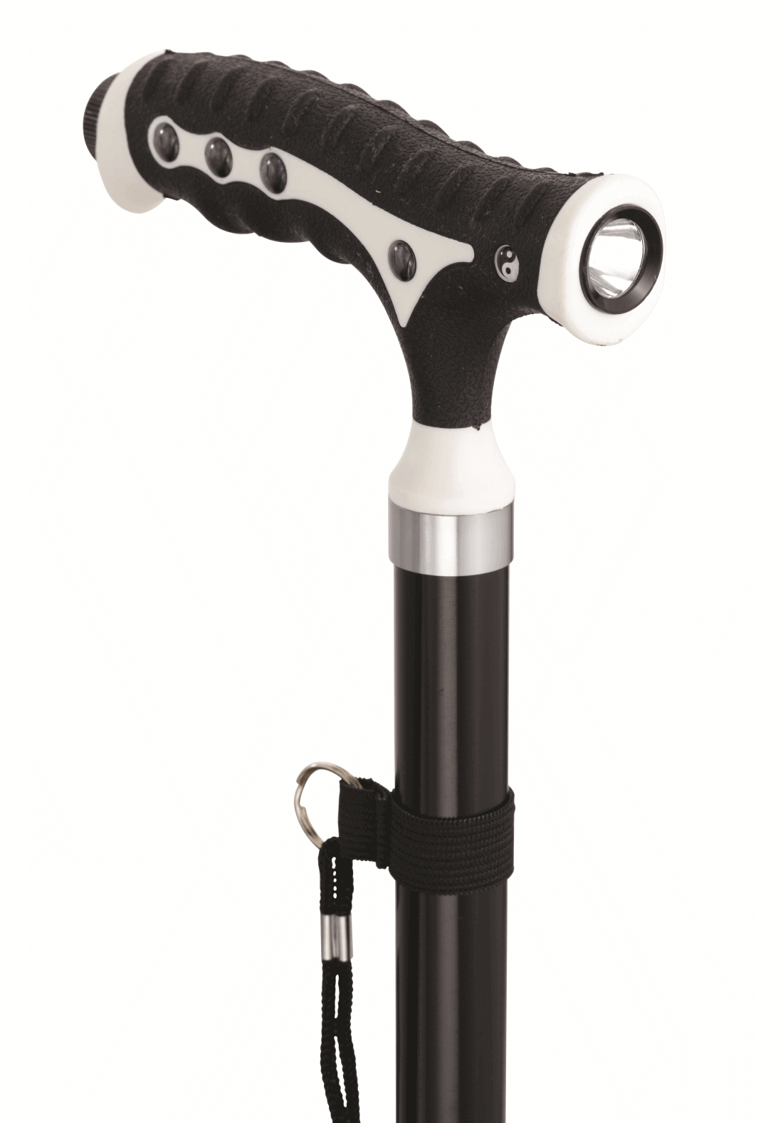 Aluminium T-Gehstock verstellbar mit LED & Standfuß