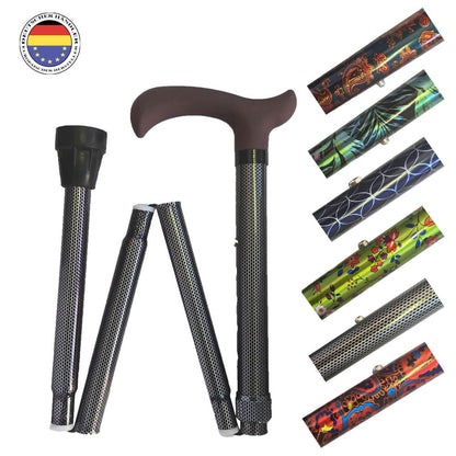 Faltstock Design, faltbar, höhenverstellbar, 110 kg in stilvollen Mustern