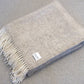 Wolldecke / Kuscheldecke - limestone - hellbeige - Fischgrat - 100% Schurwolle