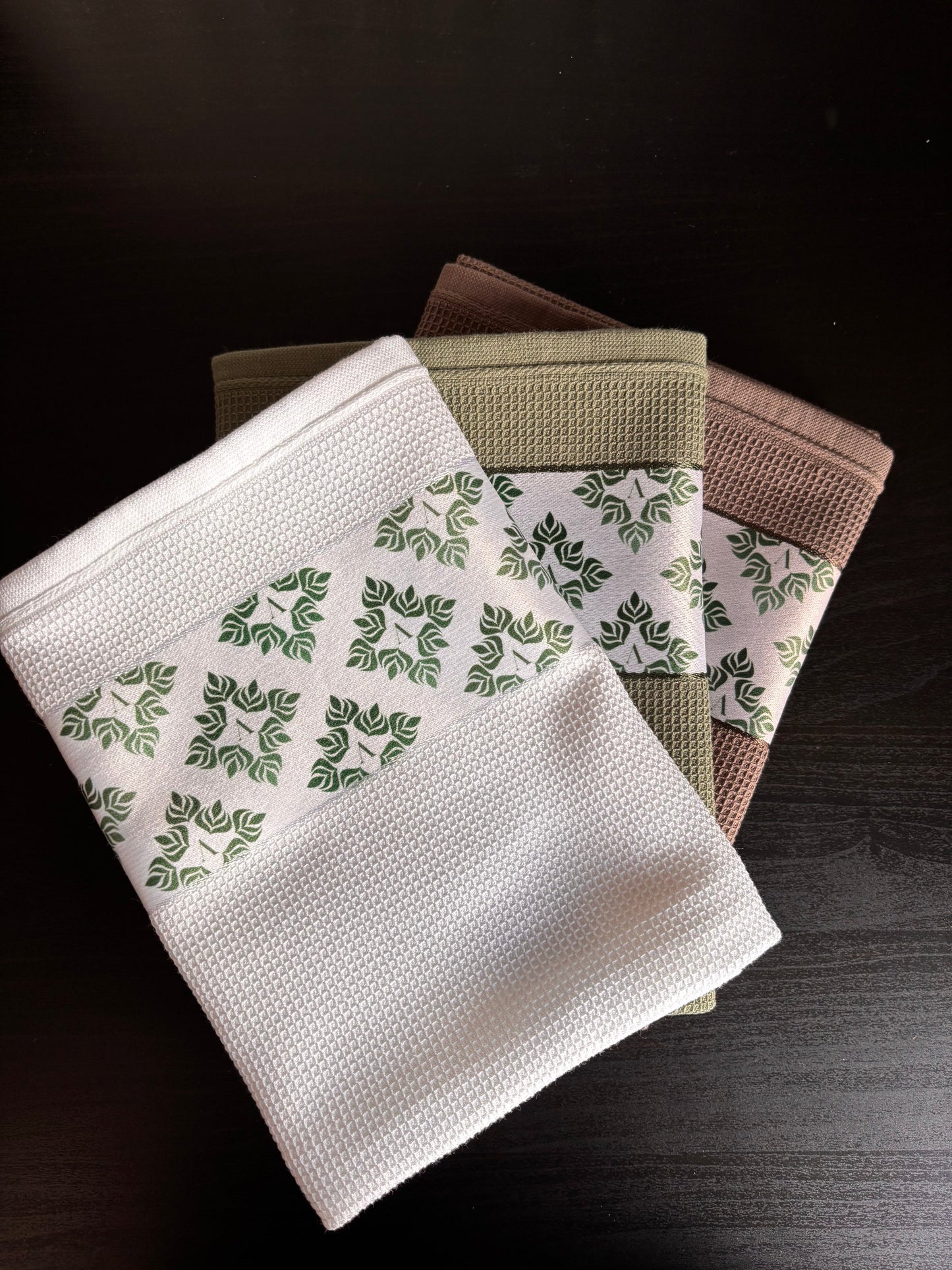 3 Farben Set - Waffel-Küchentücher - 100% Baumwolle - 50x70cm