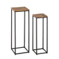 Blumensäulen Set - 25 x 20 x 78 u. 67 cm - Blumen Hocker Pflanzenständer quadratisch
