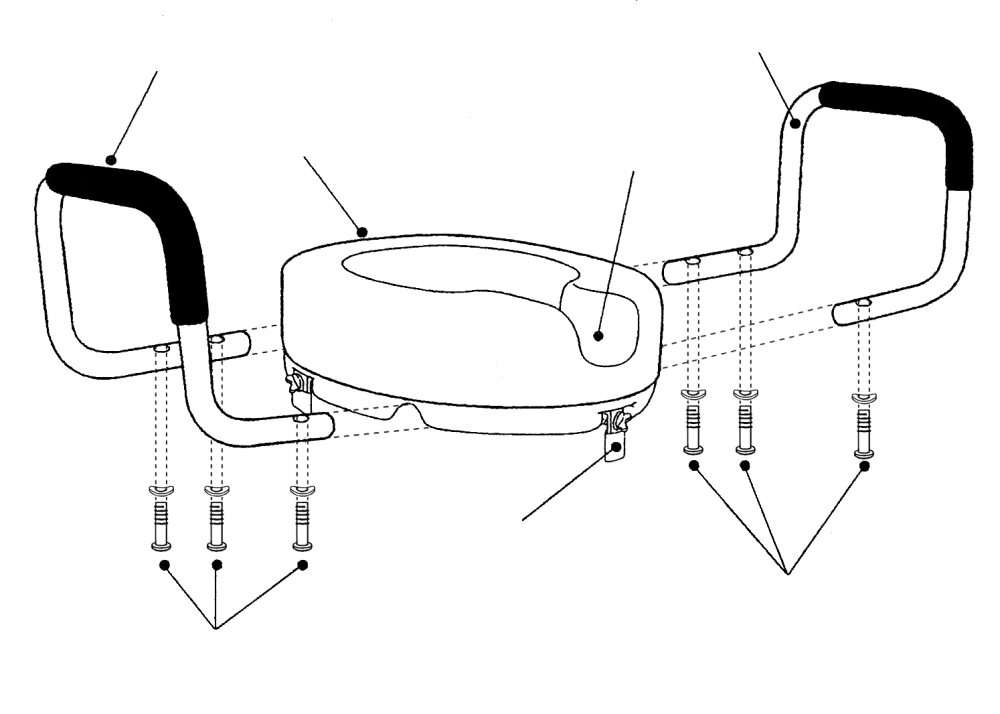 WC-Toilettensitzerhöhung mit Haltegriffen rutschfest – AT51209