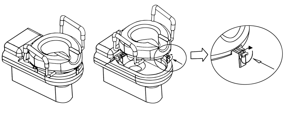 WC-Toilettensitzerhöhung mit Haltegriffen rutschfest – AT51209