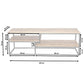 TV Lowboard - Fernsehschrank - 150 x 51 x 36 cm - Liverpool - Metall-Gestell schwarz matt