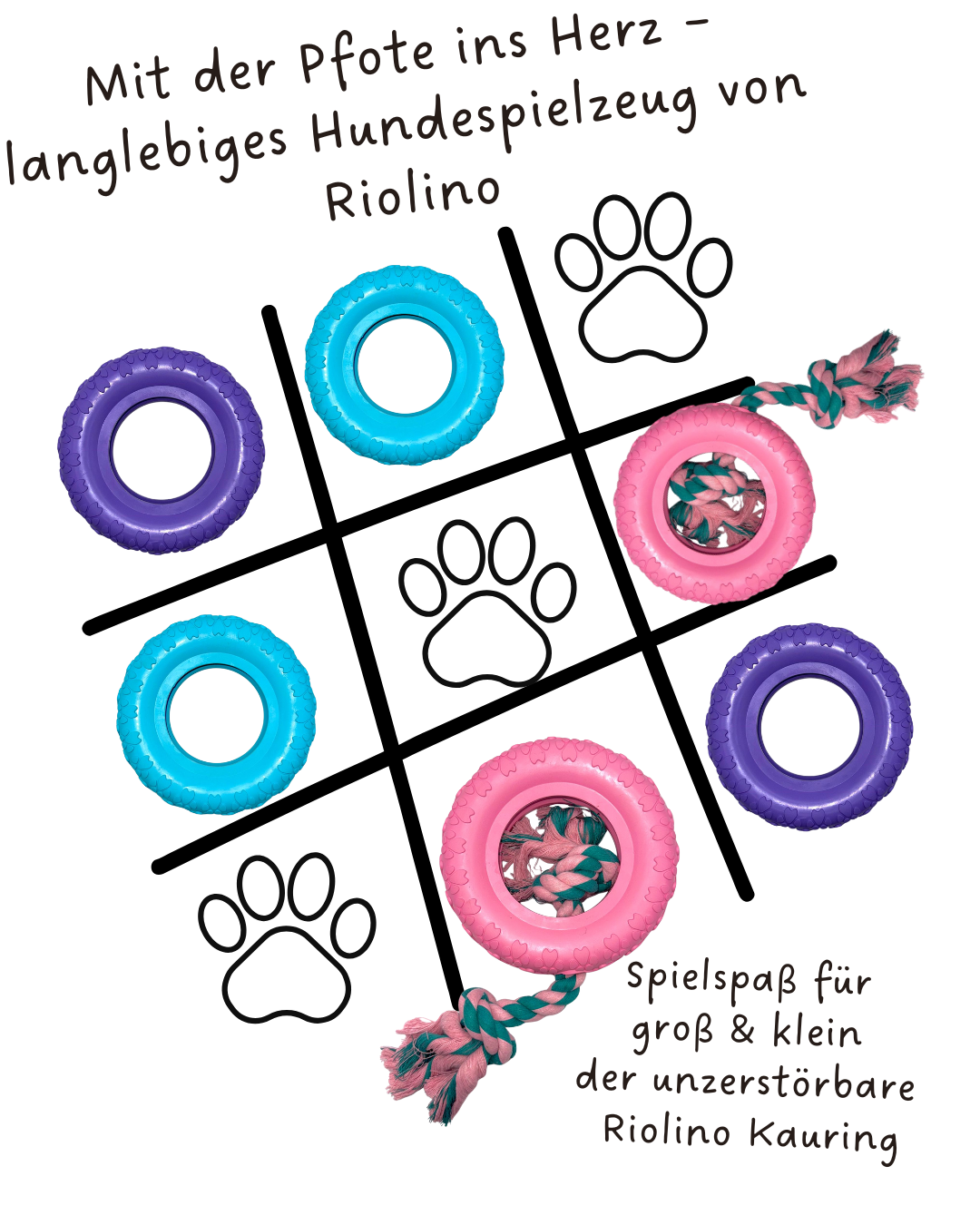 Riolino Robuster Hundespielzeug-Kauring für starke Kauer