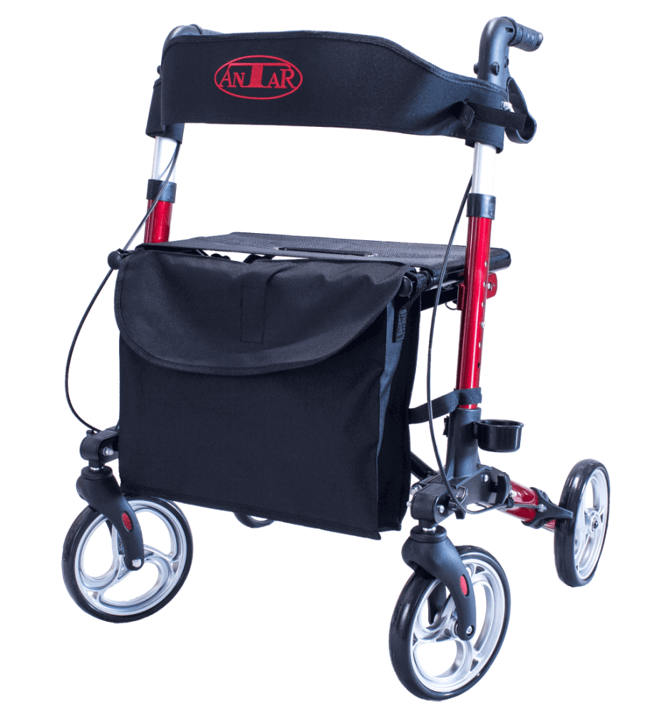 Antar Leichtgewicht Reise Rollator AT51006 - Faltbarer, Klappbarer Aluminium Rollator für Senioren | Ideal für Reisen