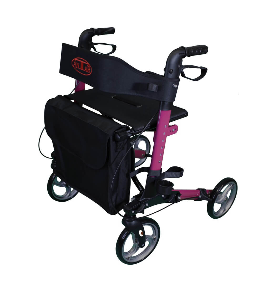 Antar Leichtgewicht Reise Rollator AT51006 - Faltbarer, Klappbarer Aluminium Rollator für Senioren | Ideal für Reisen