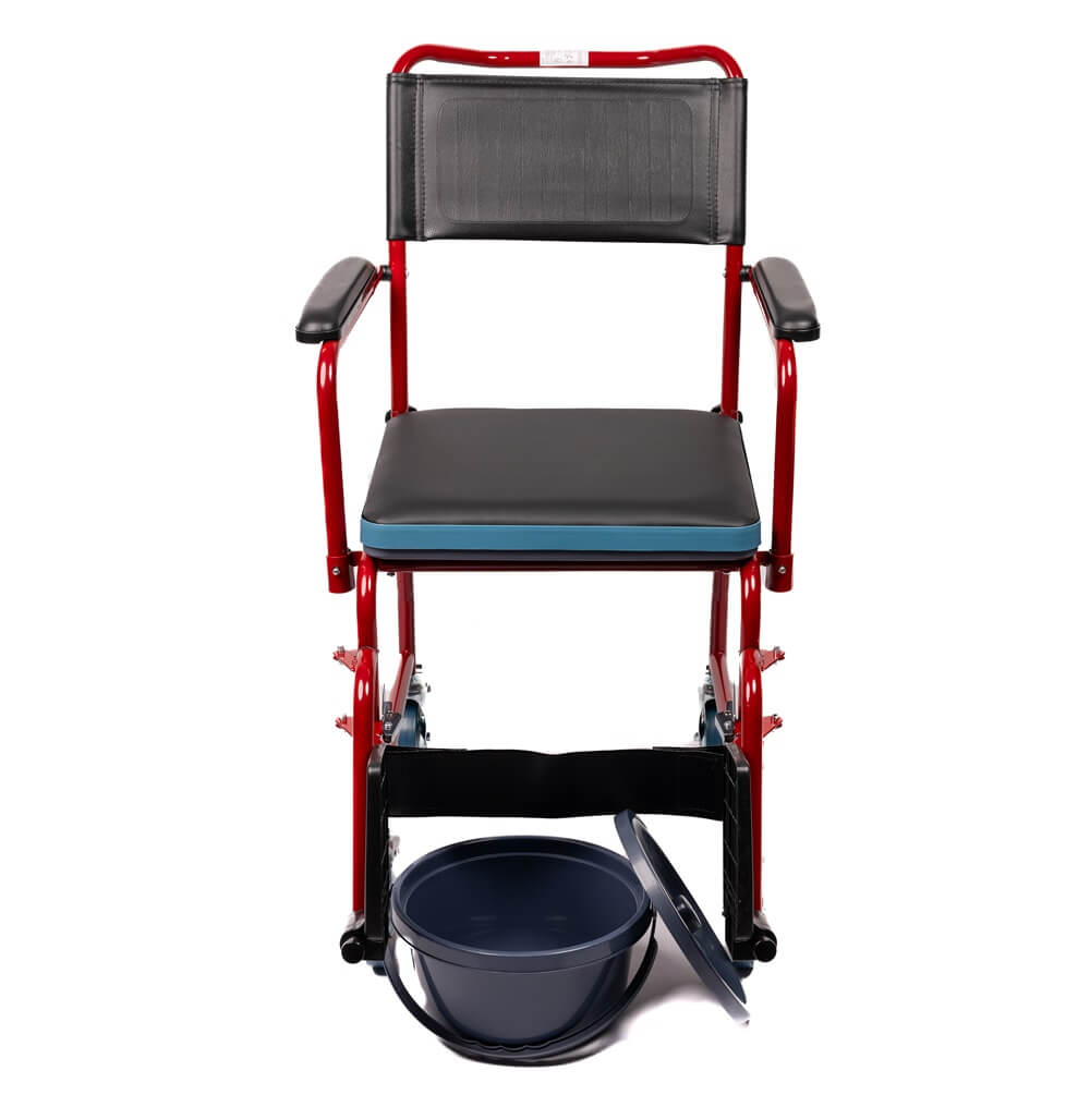 Mobiler Toilettenstuhl mit Rollen & Armlehnen – AT51025