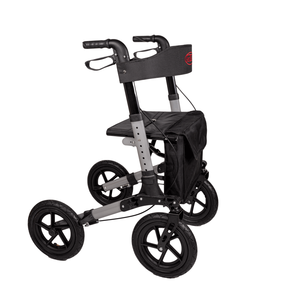 Luftbereifter Reise Rollator mit Tasche – AT51036