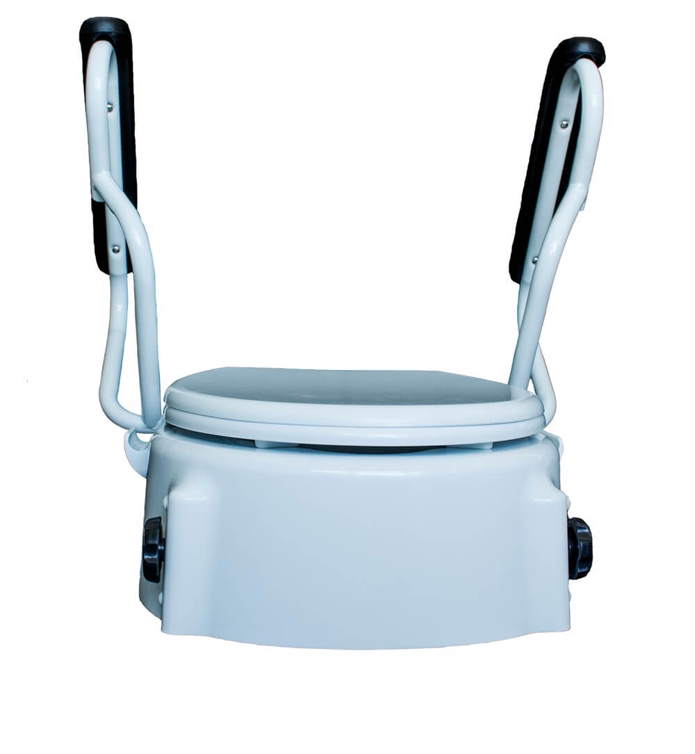 Toilettensitzerhöhung höhenverstellbar mit Armlehnen & Deckel – AT51204