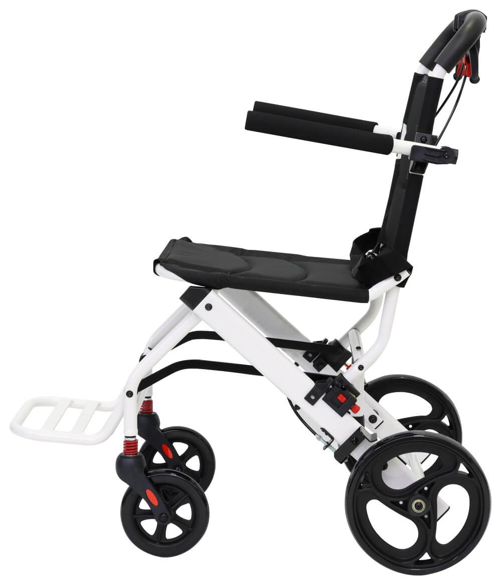 Super Leichter faltbarer Transportrollstuhl aus Alu, 7,5 kg